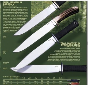 trailmaster bowies thor cold steel bowie modern aus6 stag sanmai carbon 2001 showing catalog